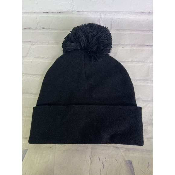 Addams Family Everyday Is Wednesday Black Pom Knit Beanie Cap Hat Adult OSFM - Picture 3 of 6